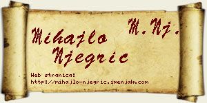 Mihajlo Njegrić vizit kartica